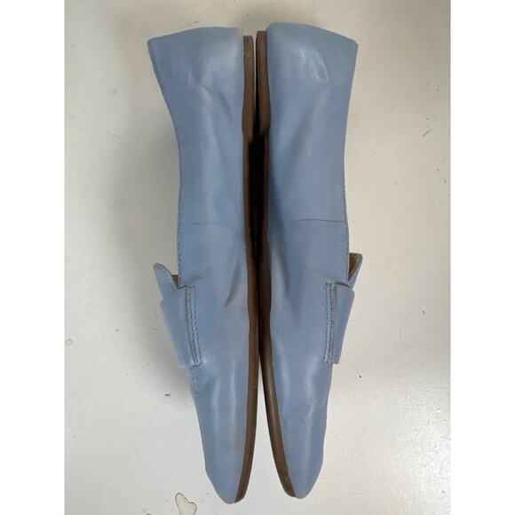 Enzo Angiolini Periwinkle Blue Leather Flat Loafers Womens 8.5 Classic Preppy - Picture 2 of 9